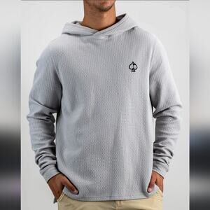Pins and Aces Player Preferred Waffle Knit Hoodie Gray Size Small